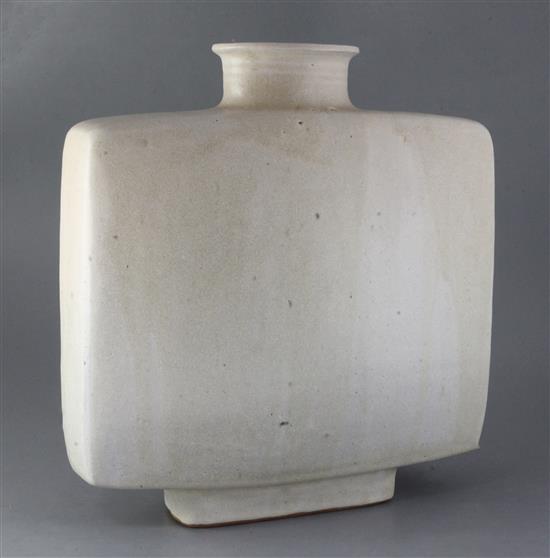 Pierre Culot (Belgian 1938-2011). A large cream-glazed geometric vase, height 43cm